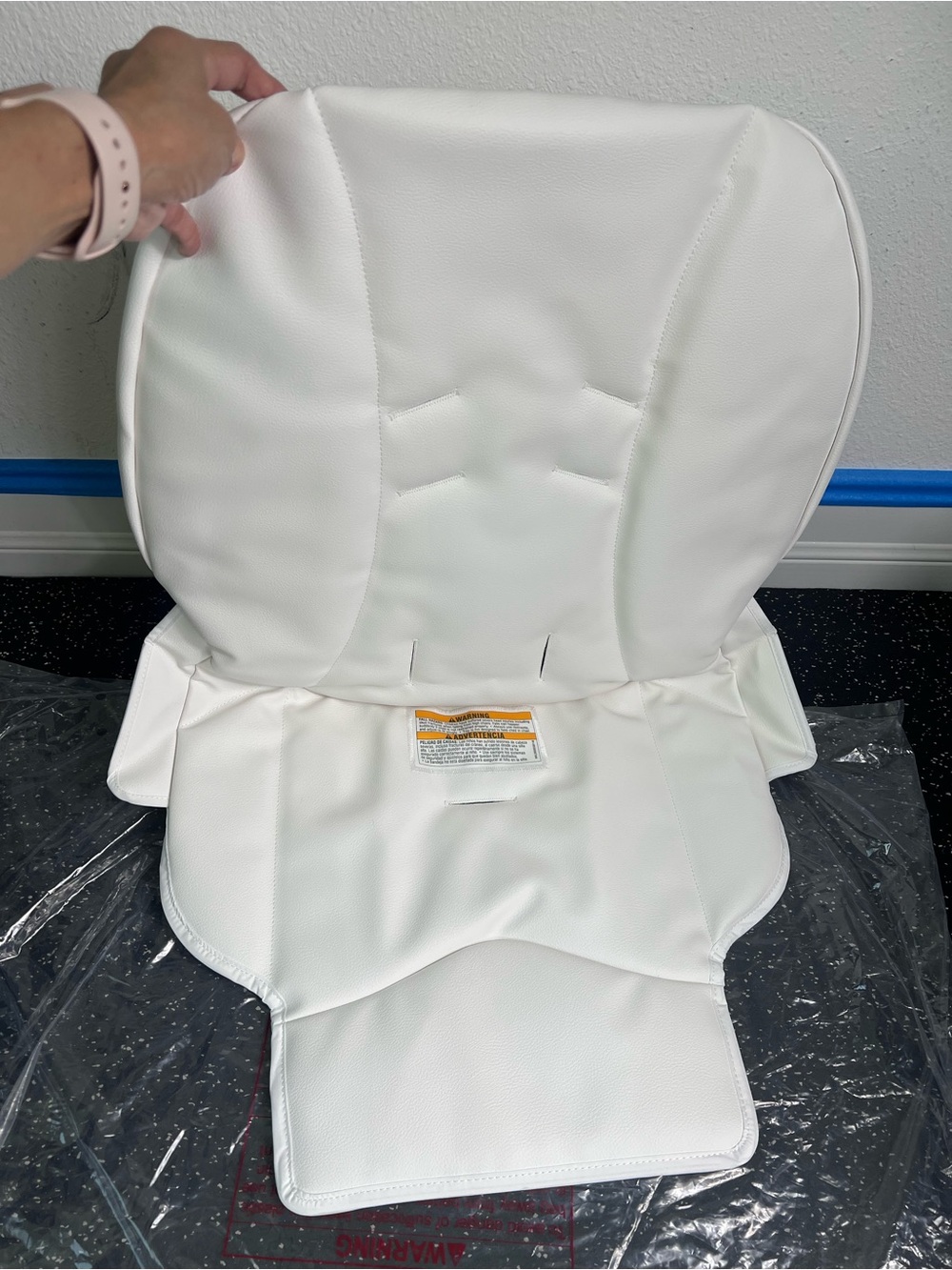 Brand New! Graco Blossom Highchair Replacement Seat Pad Cover White Faux Leather